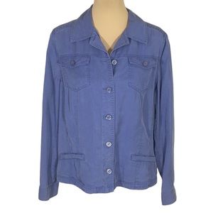 JM Collection | Blue Lightweight Jacket, 14 Petite